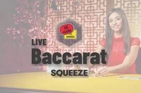 Baccarat Squeeze by Evolution, showcased at 5gringos-greece.gr – game logo